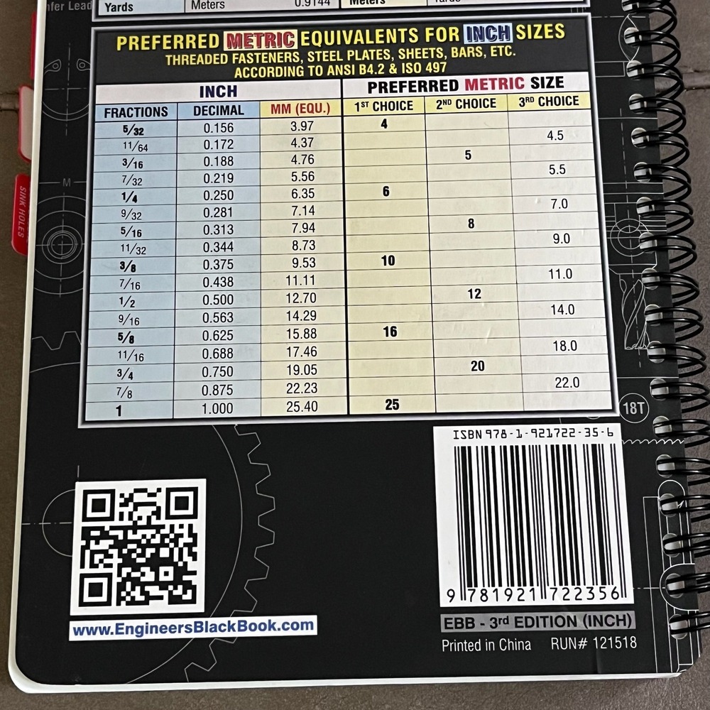 Engineers Black Book 3rd Edition Inch Reference Guide Pat Rapp Manual Workshop - Picture 6 of 8